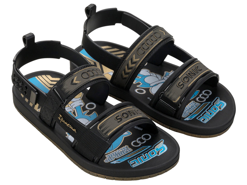 Sandalia Niño Negro Sonic Papete Ipanema