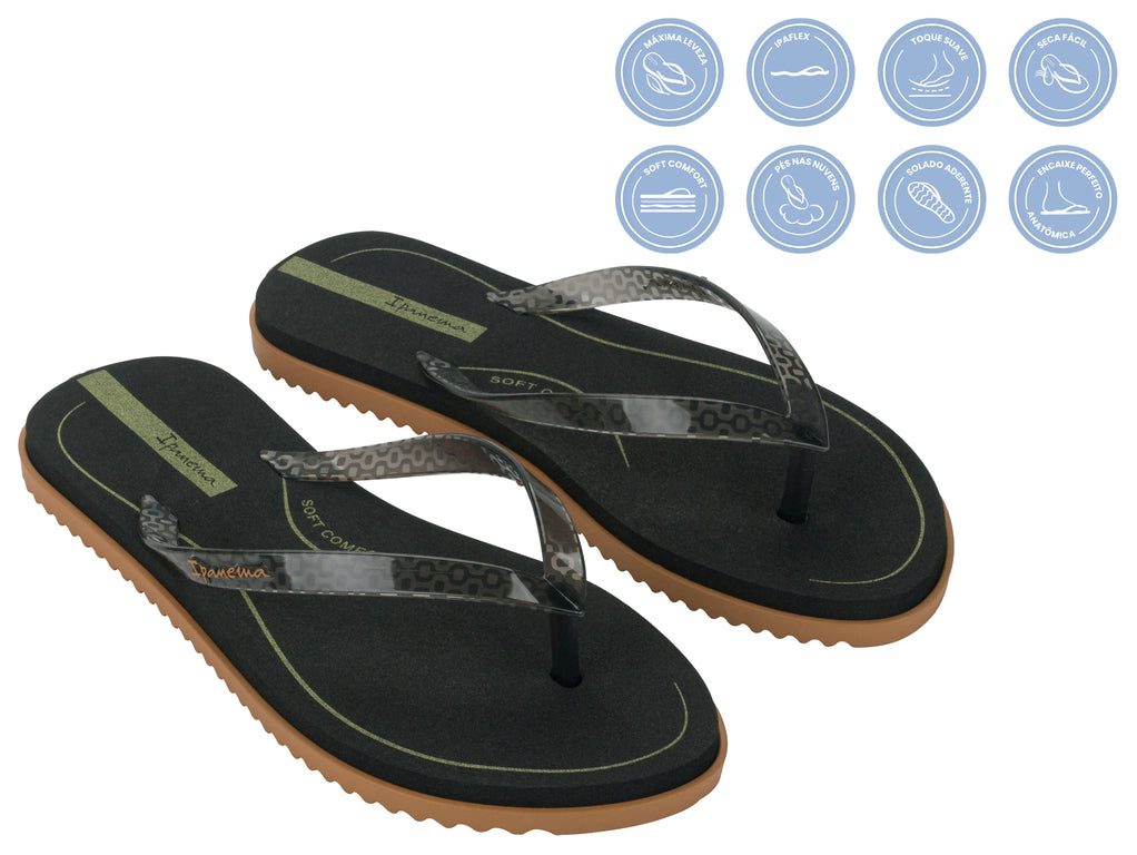 Sandalia Mujer Negro Rio Ipanema