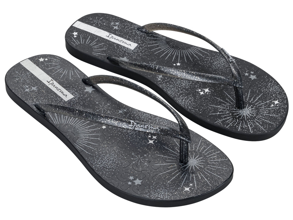 Sandalia Mujer Negro/Glitter Easy Mais Ipanema