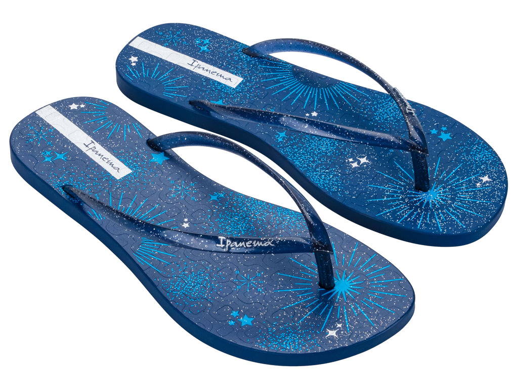 Sandalia Mujer Azul/Glitter Easy Mais Ipanema