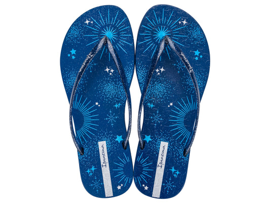 Sandalia Mujer Azul/Glitter Easy Mais Ipanema