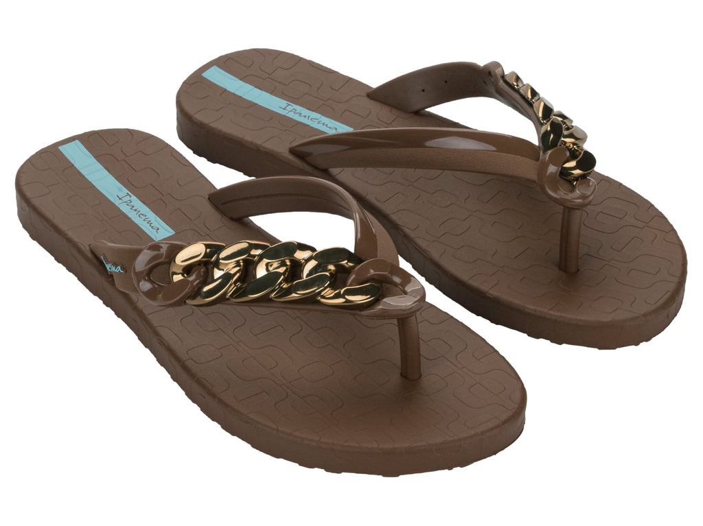 Sandalia Mujer Café/Bronce Metal Glam Ipanema