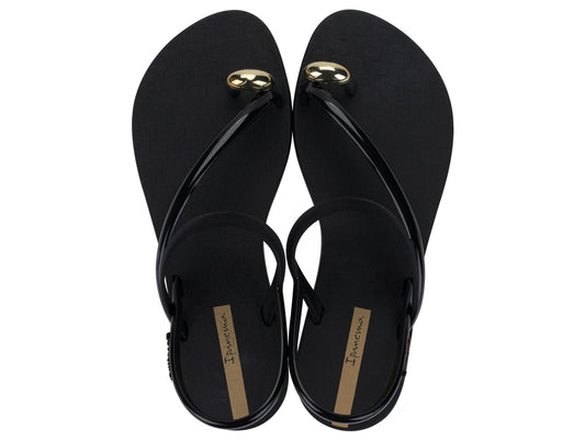 Sandalia Mujer Negro Glam Ring Ipanema