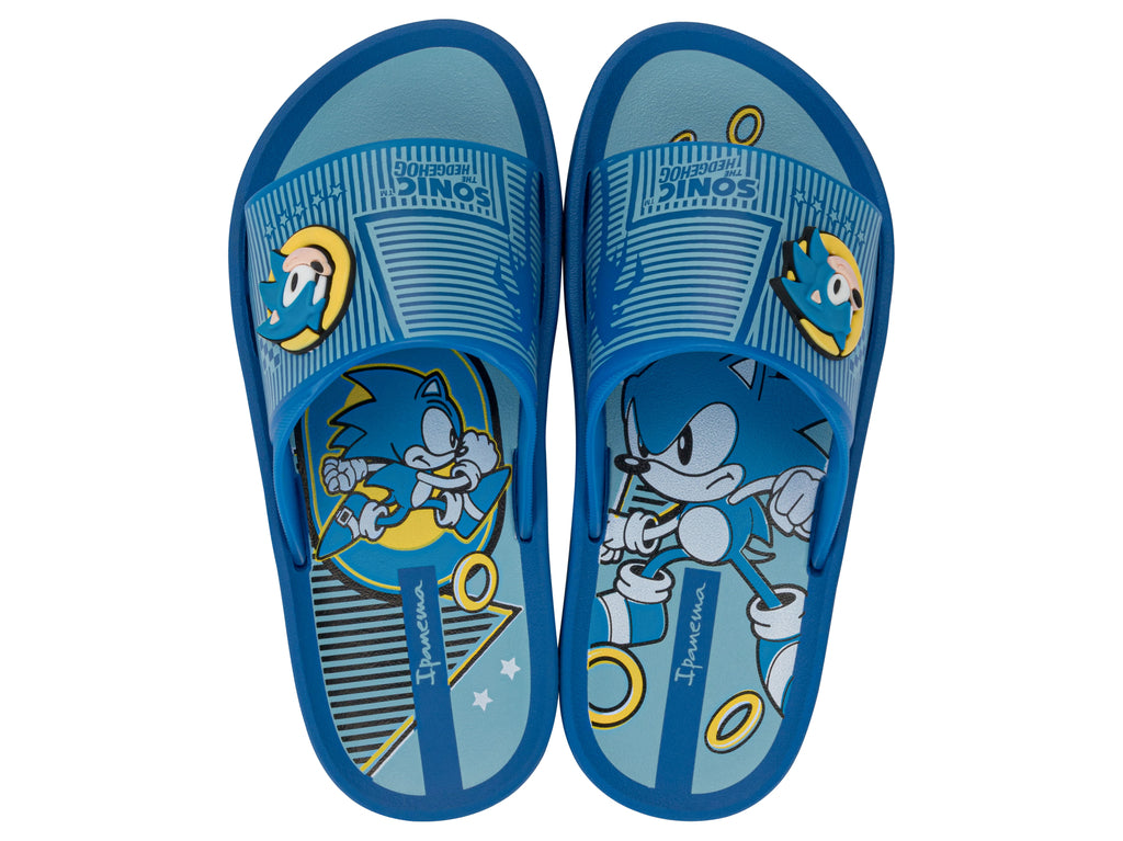 Sandalia Infantil Azul/Amarillo Sonic Slide Ipanema