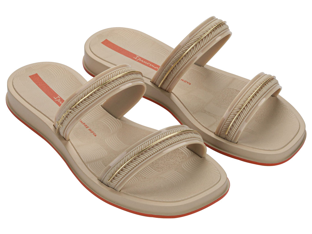 Sandalia Mujer Beige Glow Slide Ipanema