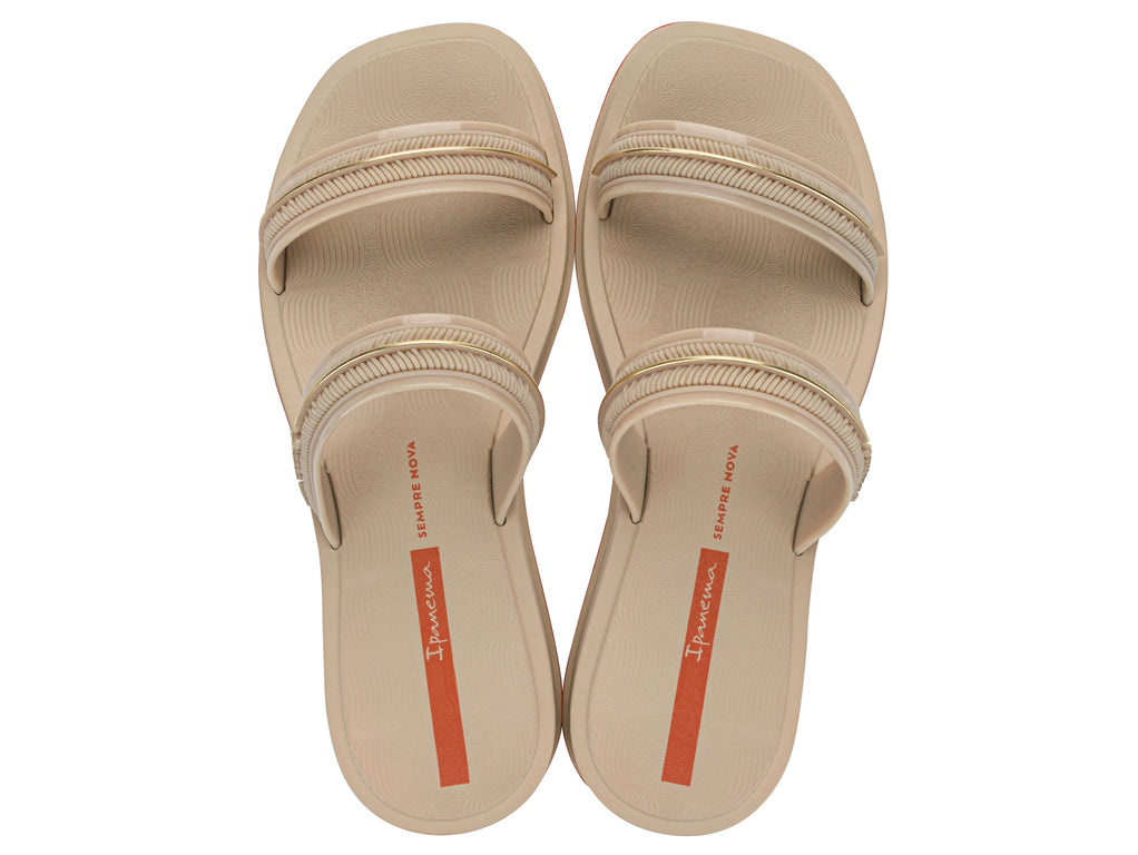 Sandalia Mujer Beige Glow Slide Ipanema