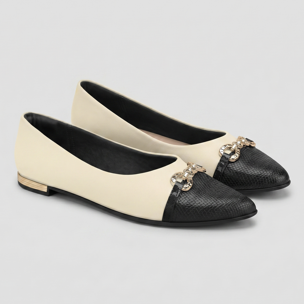 Zapato Mujer Crema/Negro Ana 02 Piccadilly