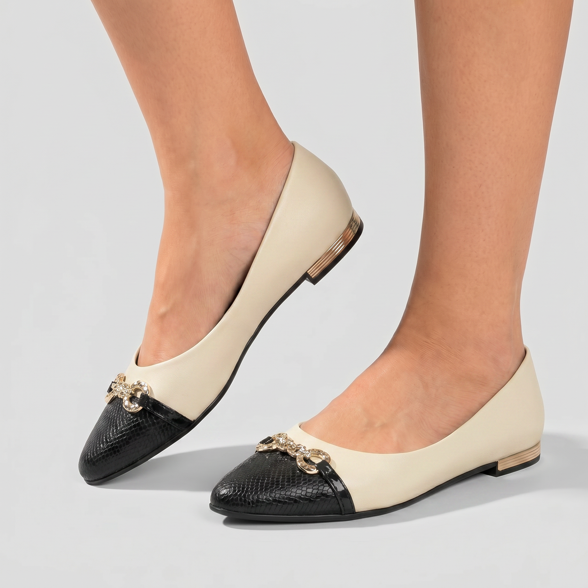 Zapato Mujer Crema/Negro Ana 02 Piccadilly
