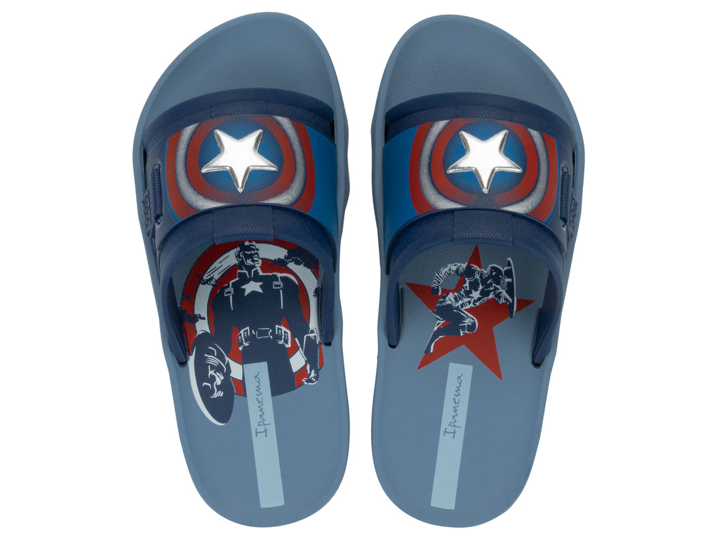 Sandalia Infantil Azul Capitan America Action Ipanema
