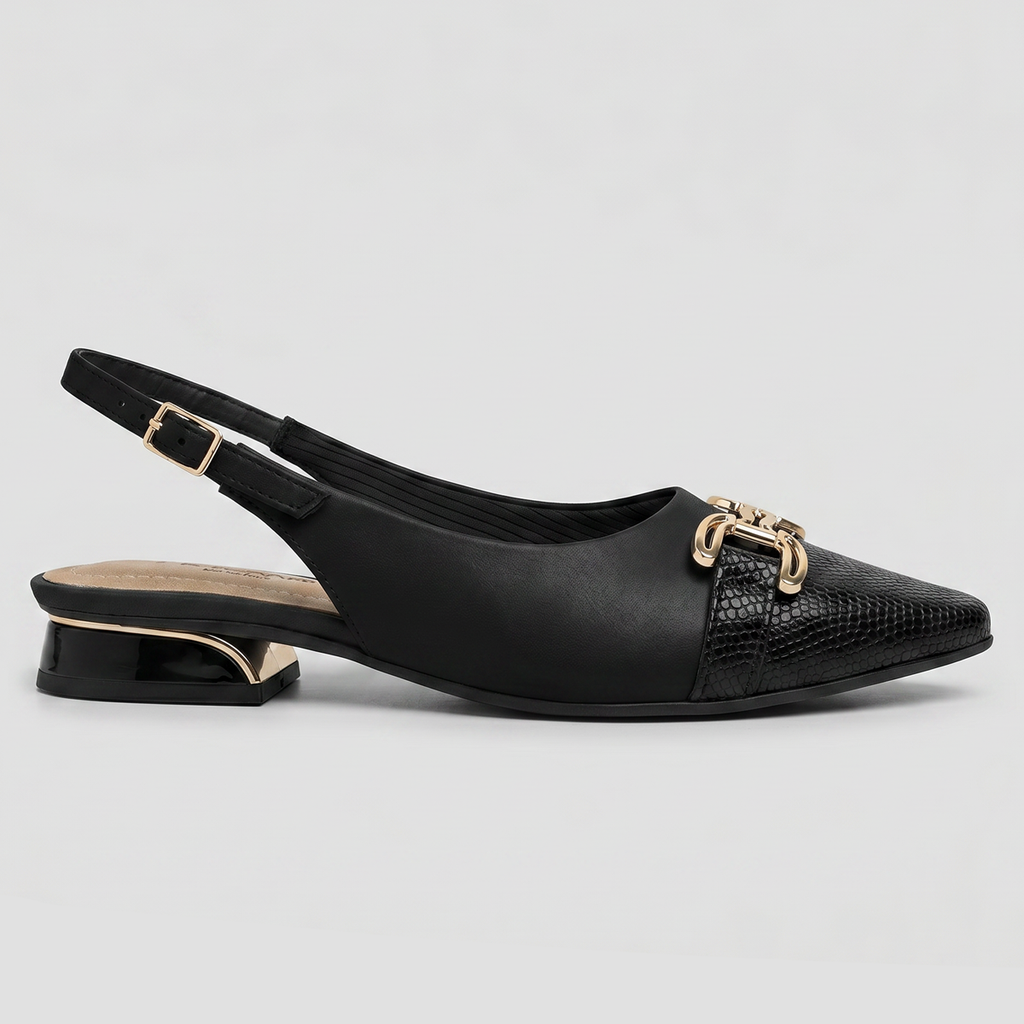 Zapato Mujer Negro/Dorado Silvia 04 Piccadilly