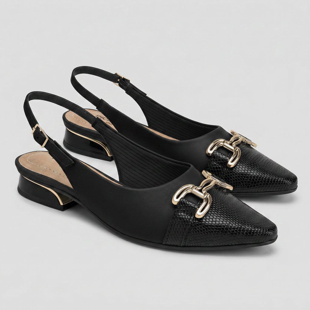 Zapato Mujer Negro/Dorado Silvia 04 Piccadilly