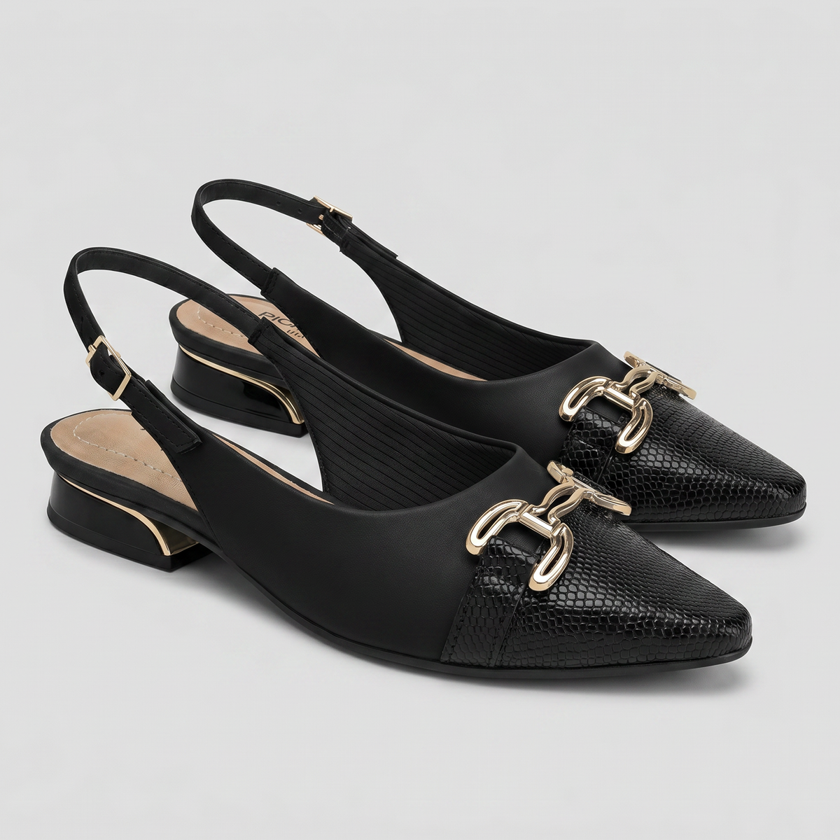 Zapato Mujer Negro/Dorado Silvia 04 Piccadilly