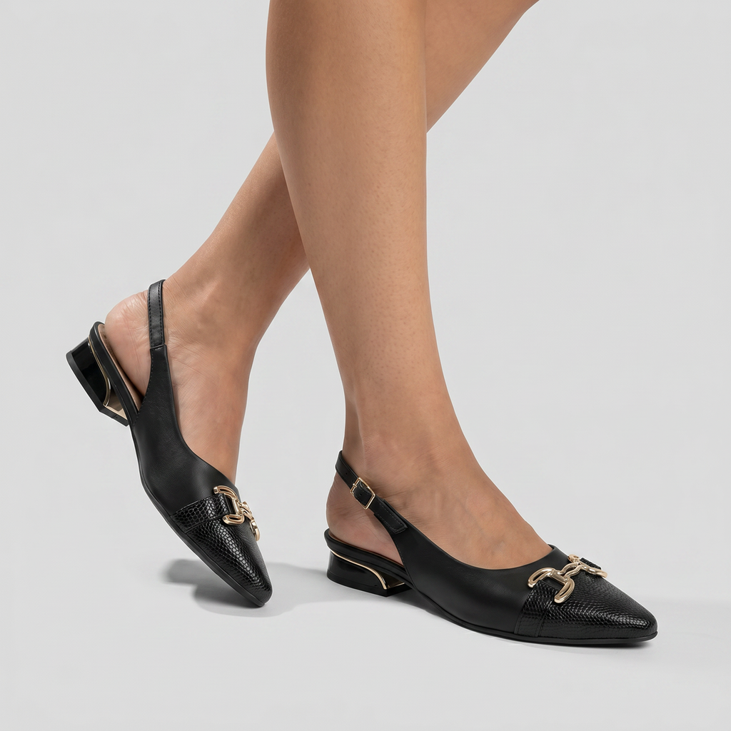 Zapato Mujer Negro/Dorado Silvia 04 Piccadilly