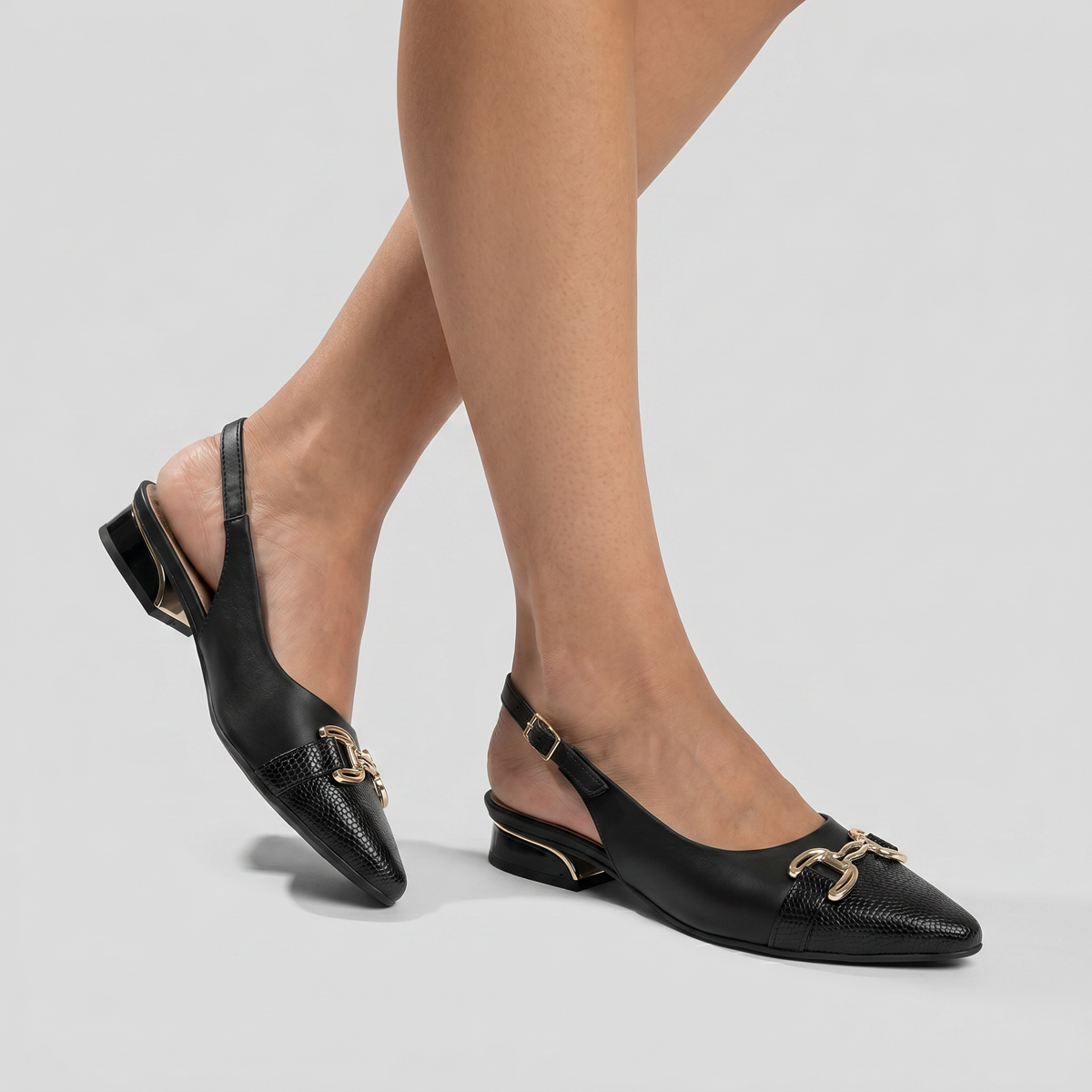 Zapato Mujer Negro/Dorado Silvia 04 Piccadilly
