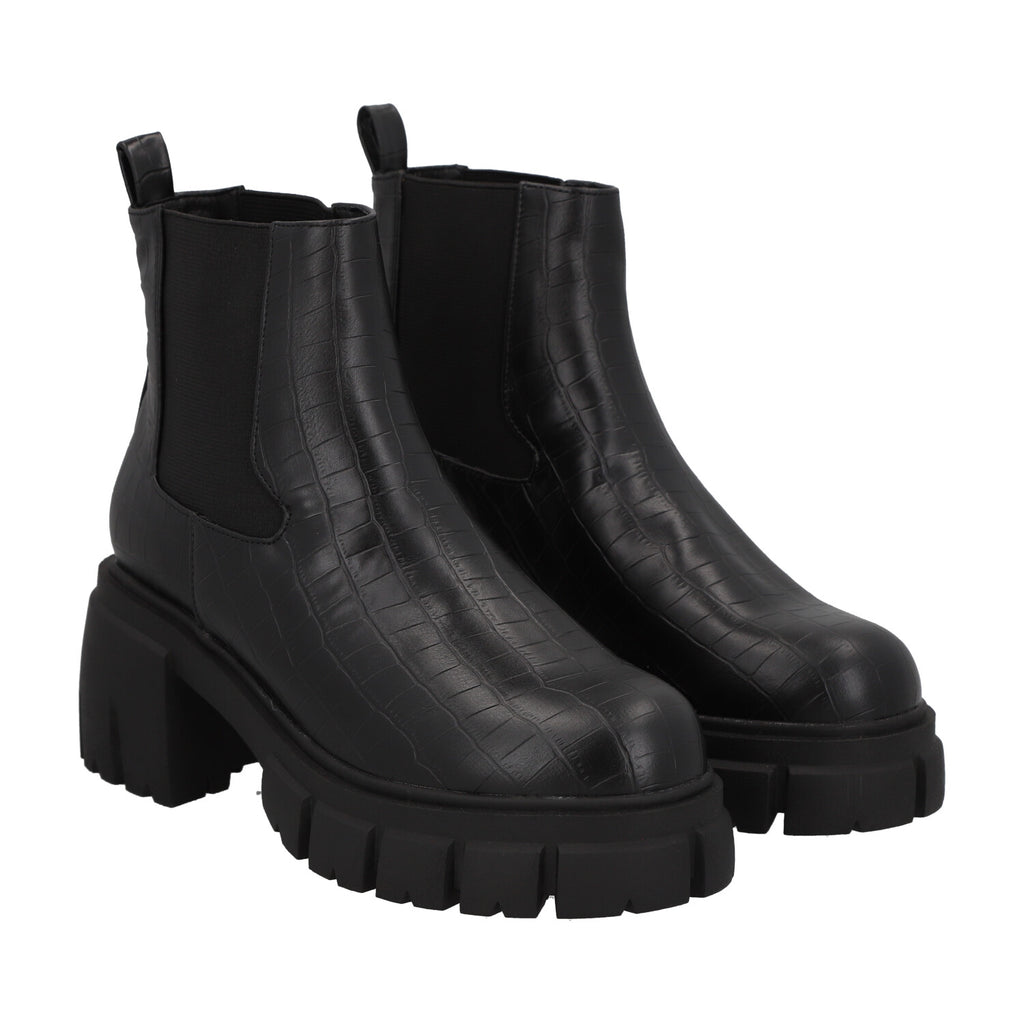 Botin Mujer Negro Plataforma Cecilia Detogni