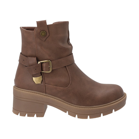 Botin Casual Mujer Camel Plataforma Luz Detogni