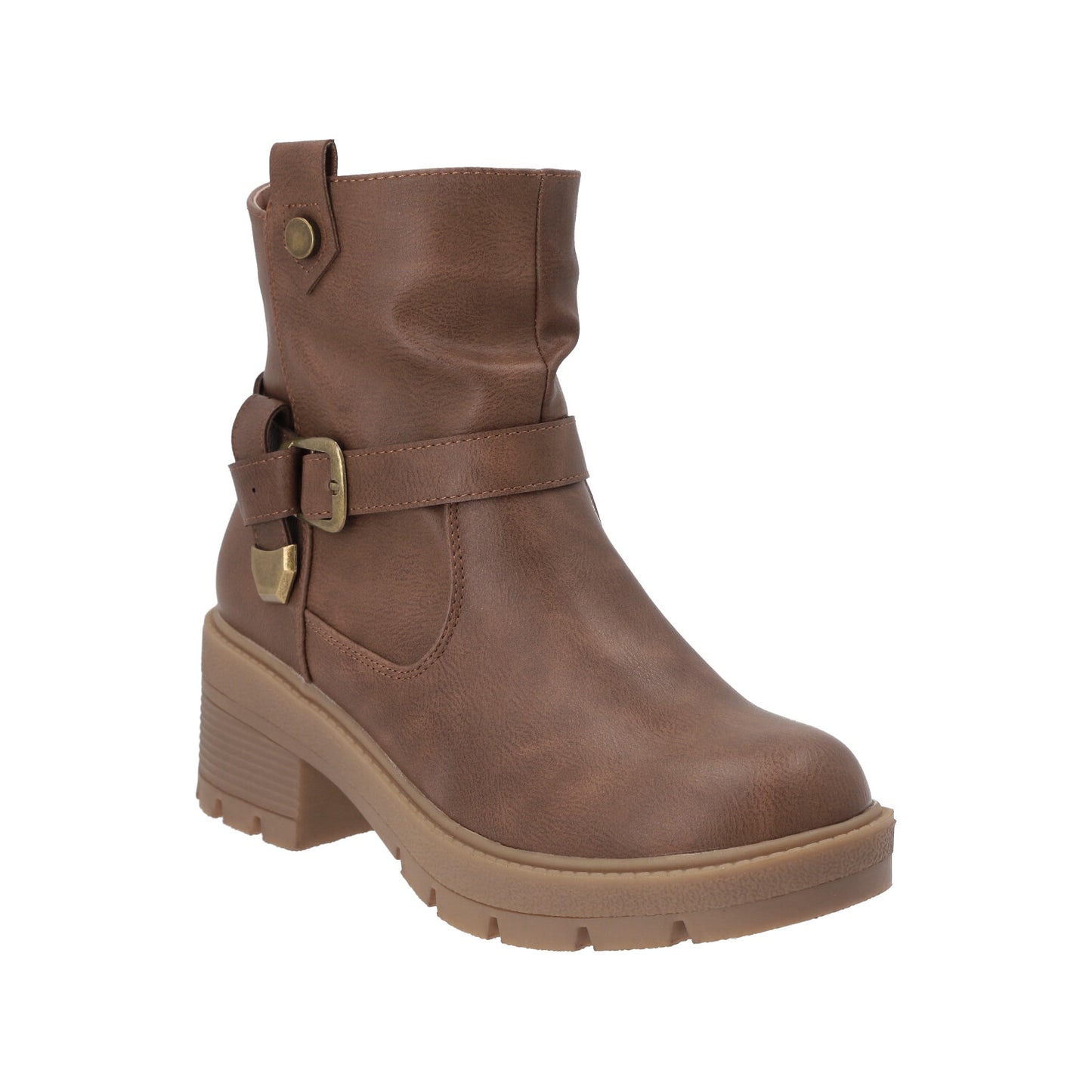 Botin Casual Mujer Camel Plataforma Luz Detogni
