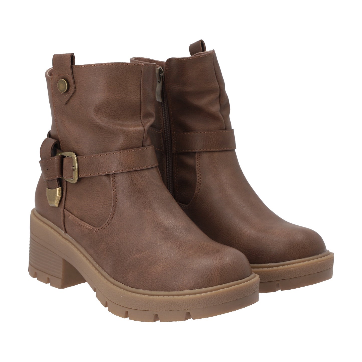 Botin Casual Mujer Camel Plataforma Luz Detogni