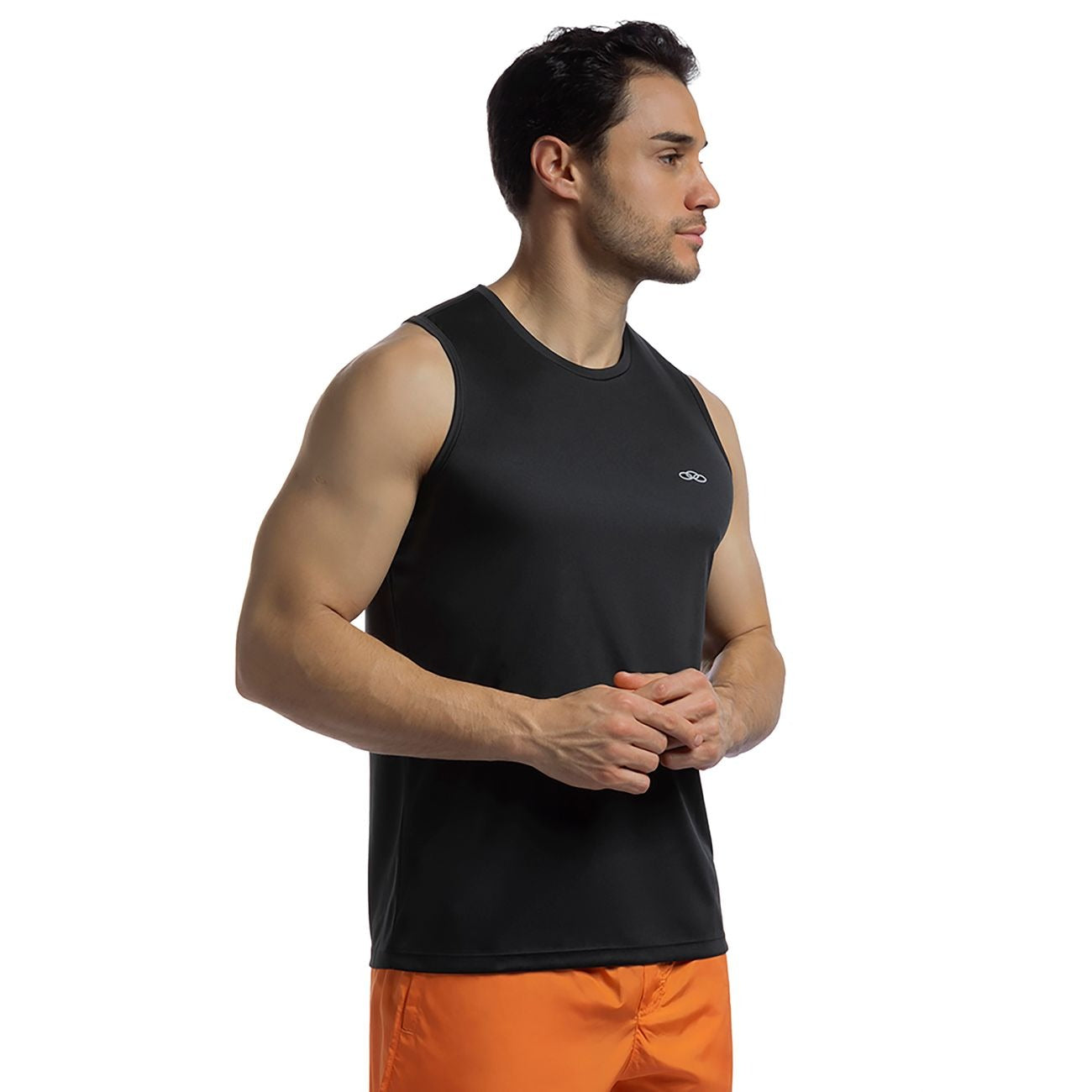 POLERA ESSENTIAL SIN MANGAS NEGRA HOMBRE