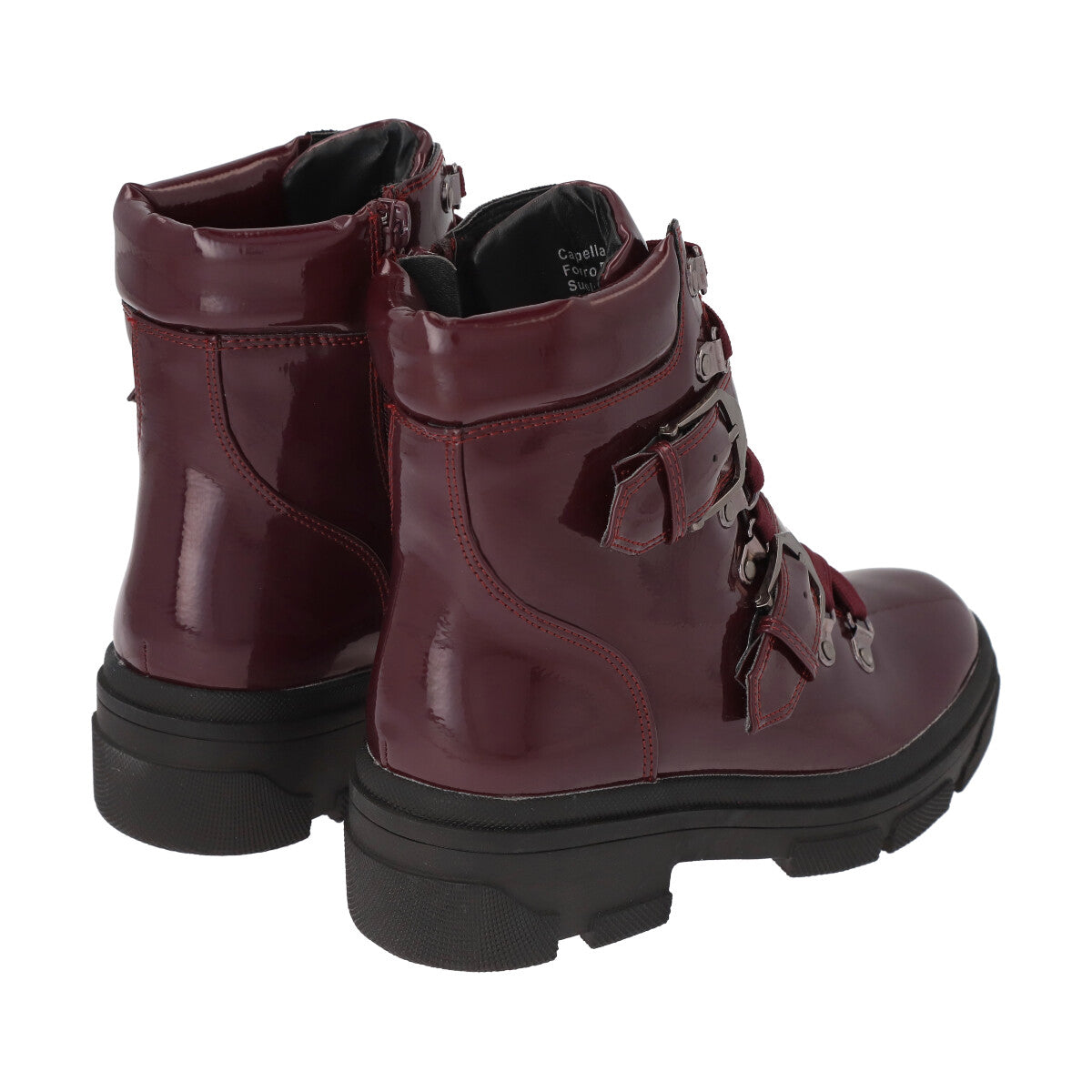 Botin Mujer Burdeo Plataforma London Police