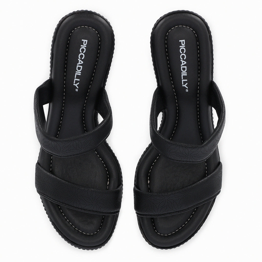 Sandalia Mujer Floral Paola Negro Piccadilly