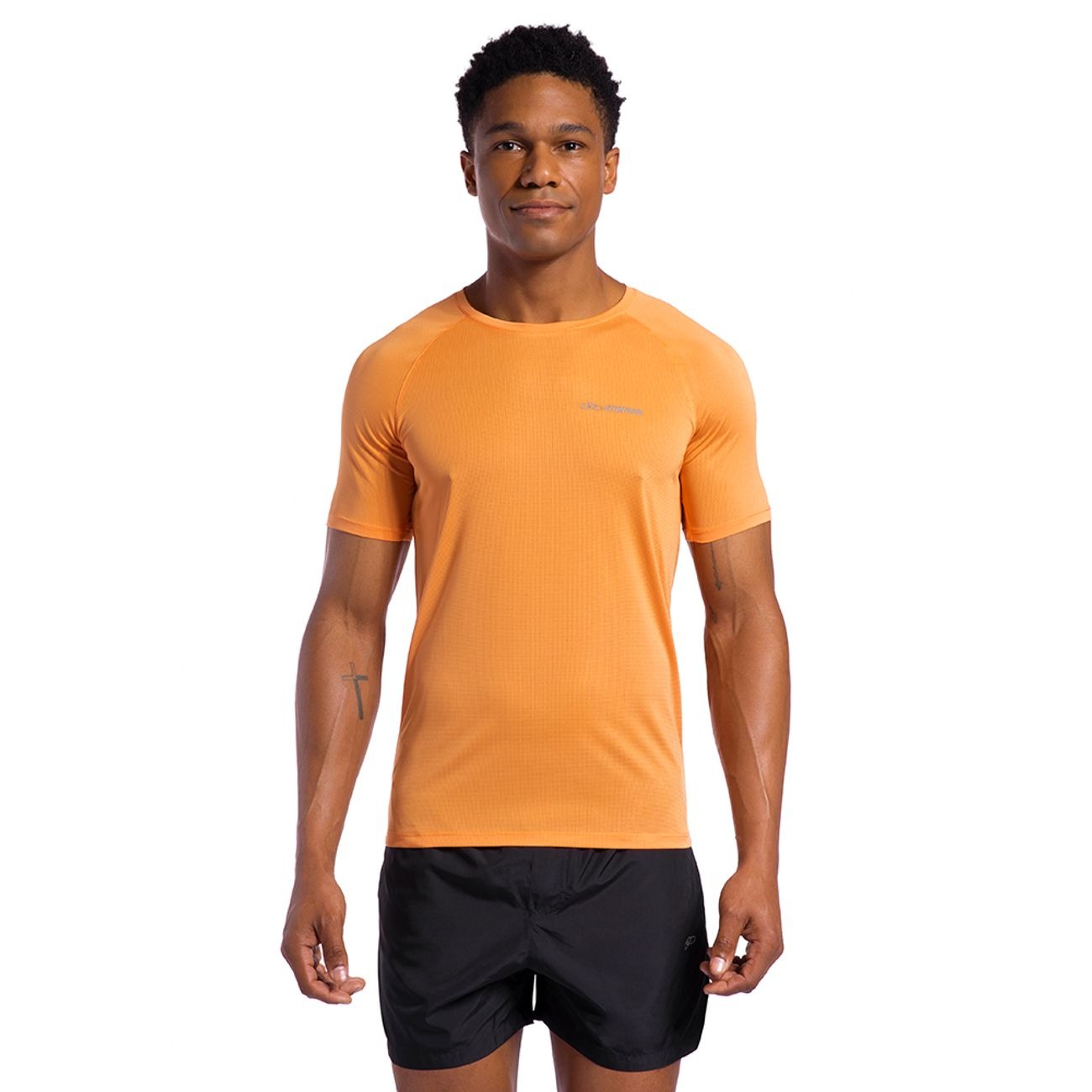 POLERA RUNNER MANGA CORTA NARANJA HOMBRE