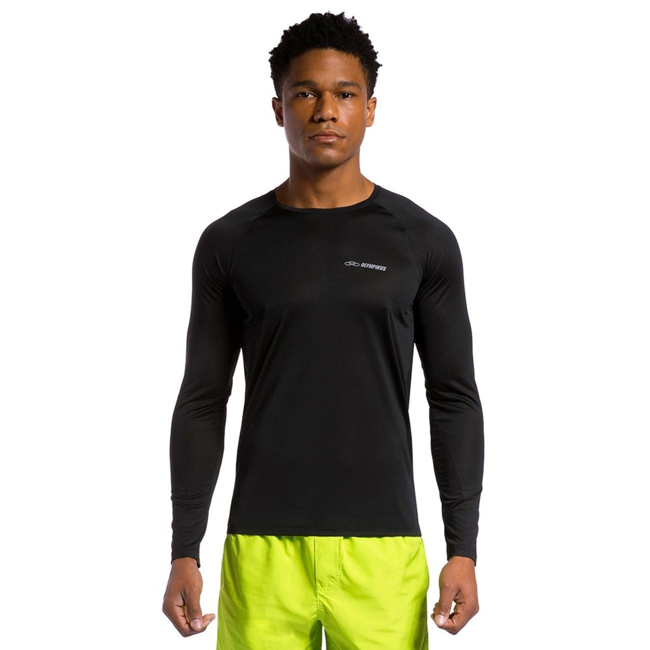 POLERA RUNNER MANGA LARGA NEGRA HOMBRE