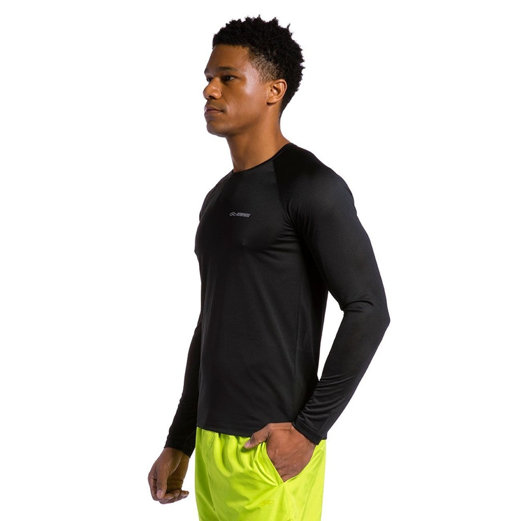POLERA RUNNER MANGA LARGA NEGRA HOMBRE