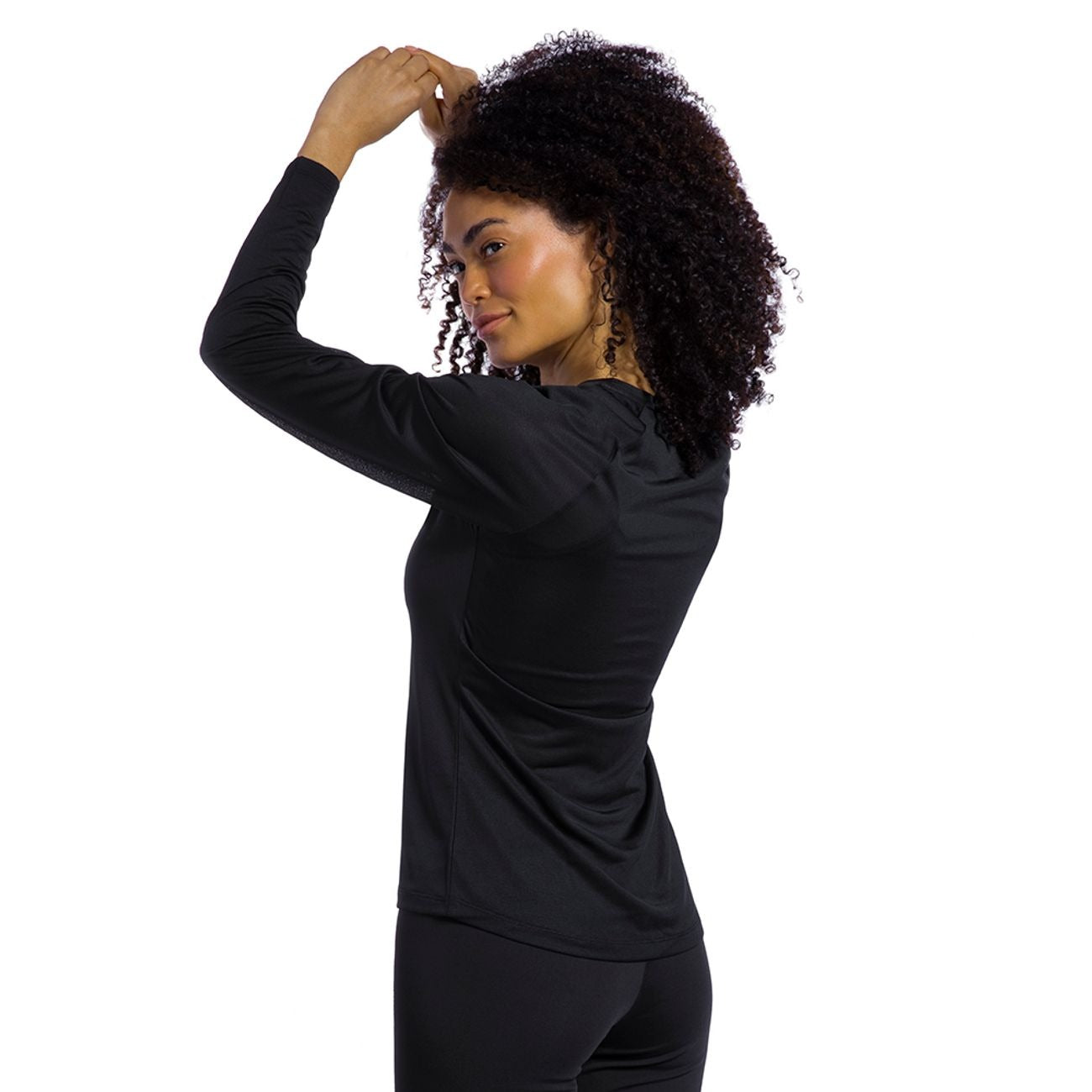 POLERA RUNNER 2.0 MANGA LANGA NEGRA MUJER