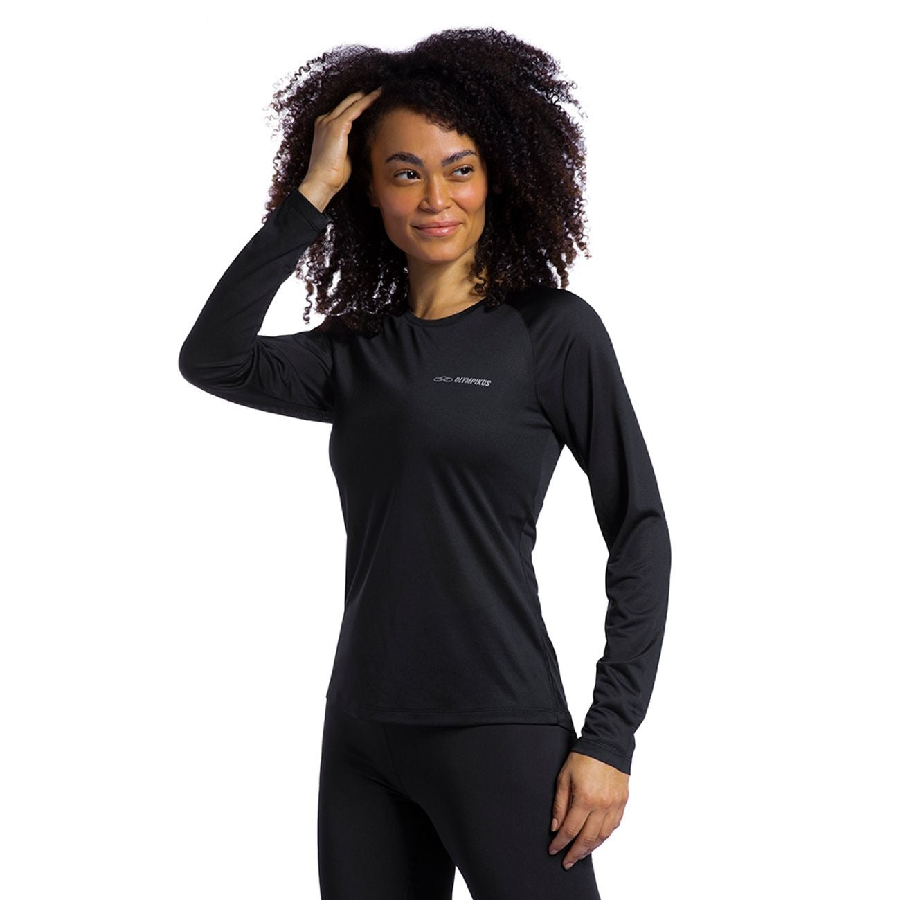 POLERA RUNNER 2.0 MANGA LANGA NEGRA MUJER