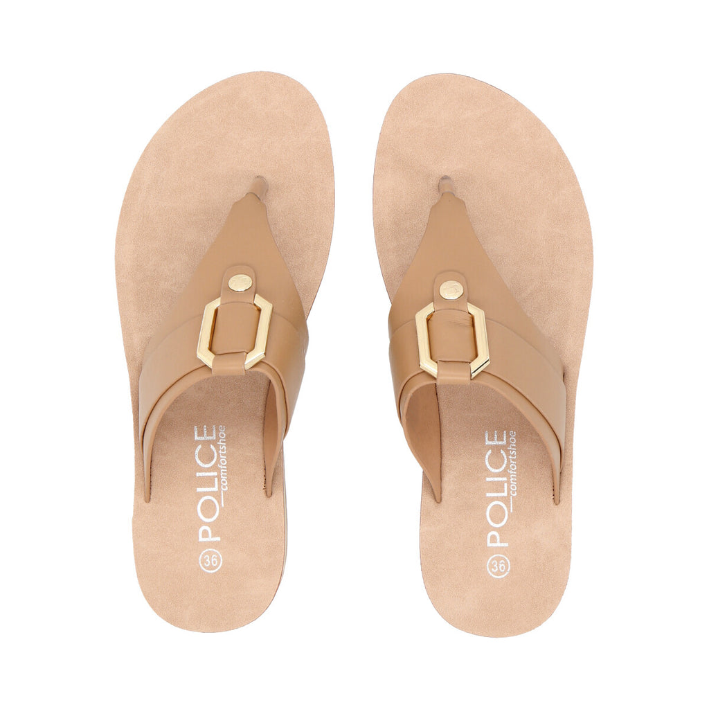 Sandalia Mujer Camel Sole Police