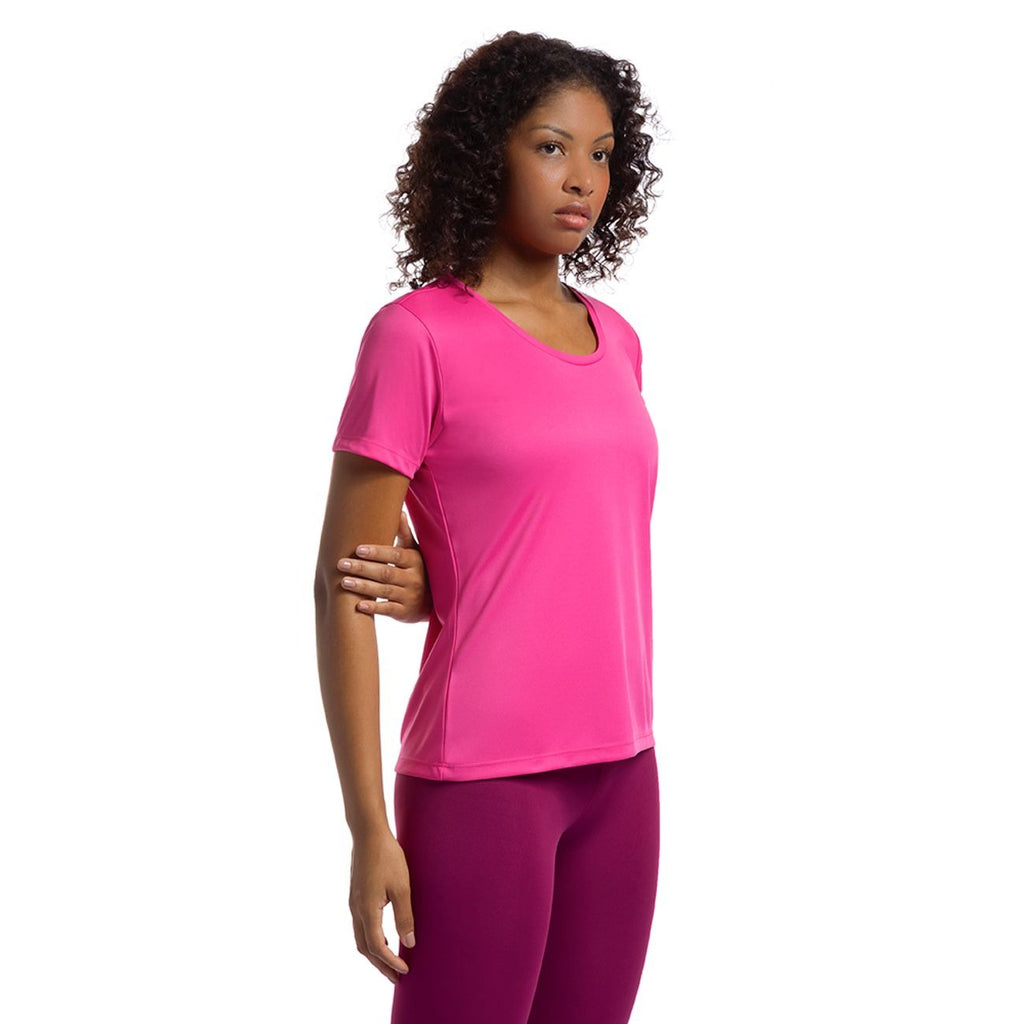 POLERA ESSENTIAL MANGA CORTA ROSADA MUJER