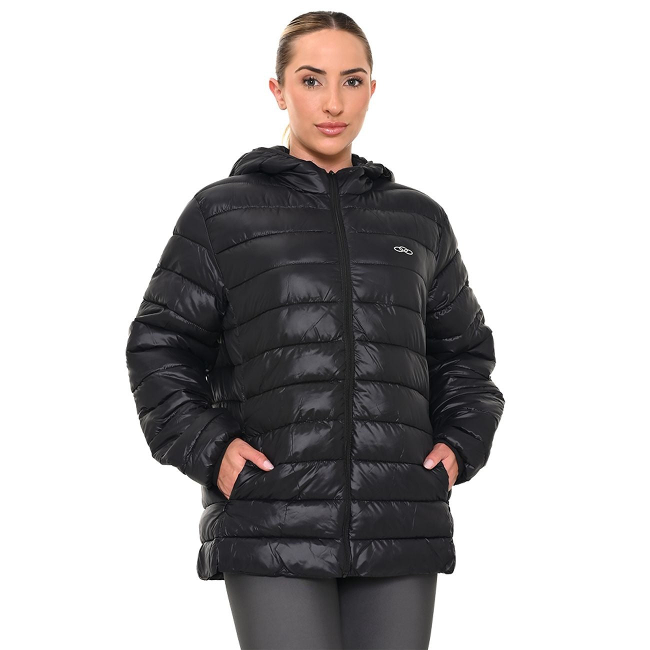 CHAQUETA PUFF NEGRA MUJER