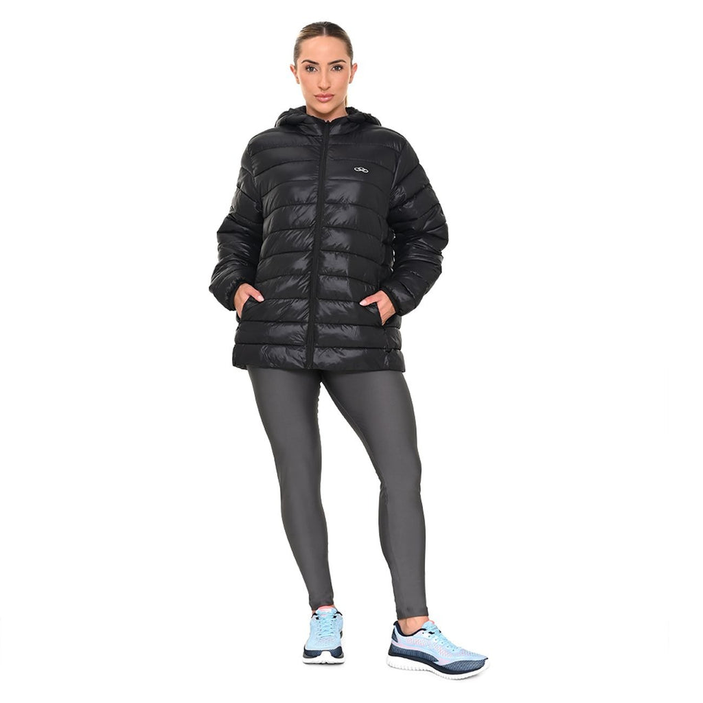 CHAQUETA PUFF NEGRA MUJER