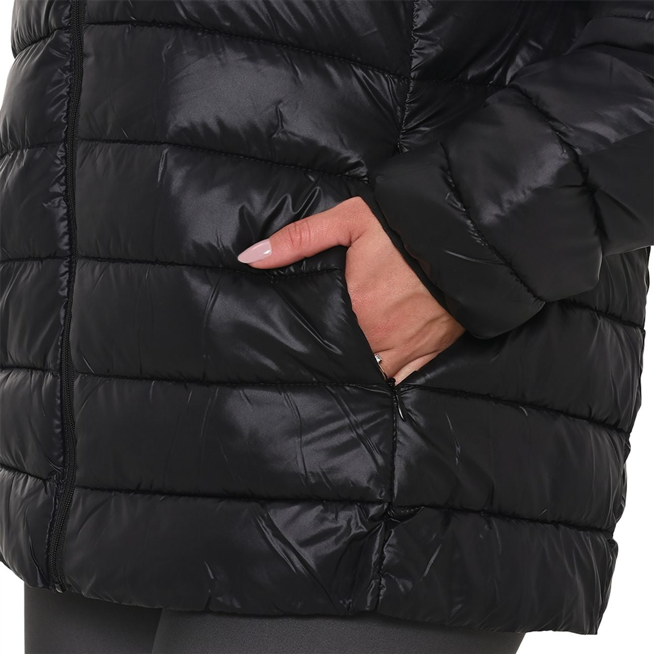 CHAQUETA PUFF NEGRA MUJER