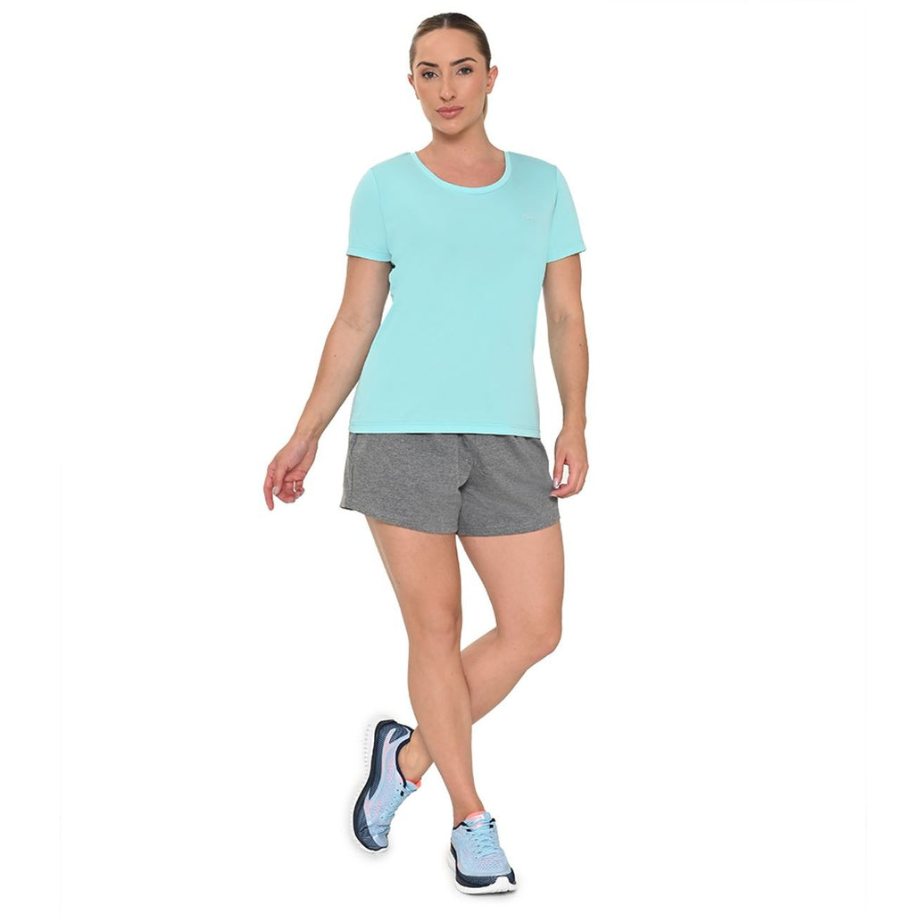 POLERA ESSENTIAL MANGA CORTA CELESTE MUJER