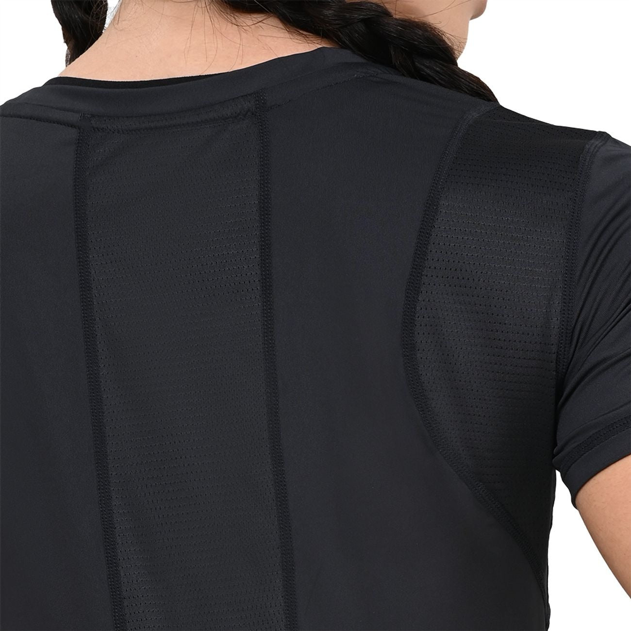 POLERA RECORTES NEGRA MUJER OLYMPIKUS