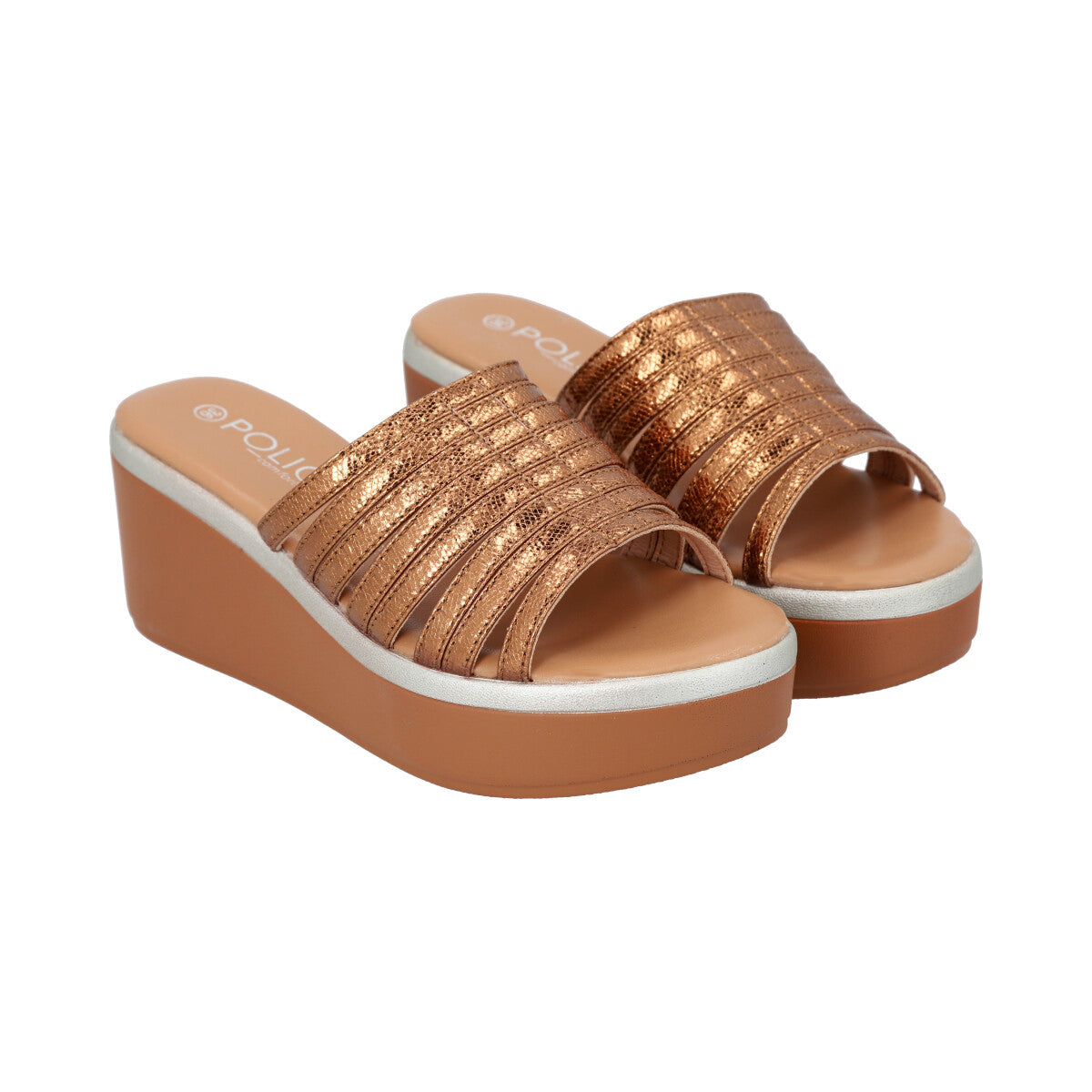 Sandalia Mujer Dorado Lari Police