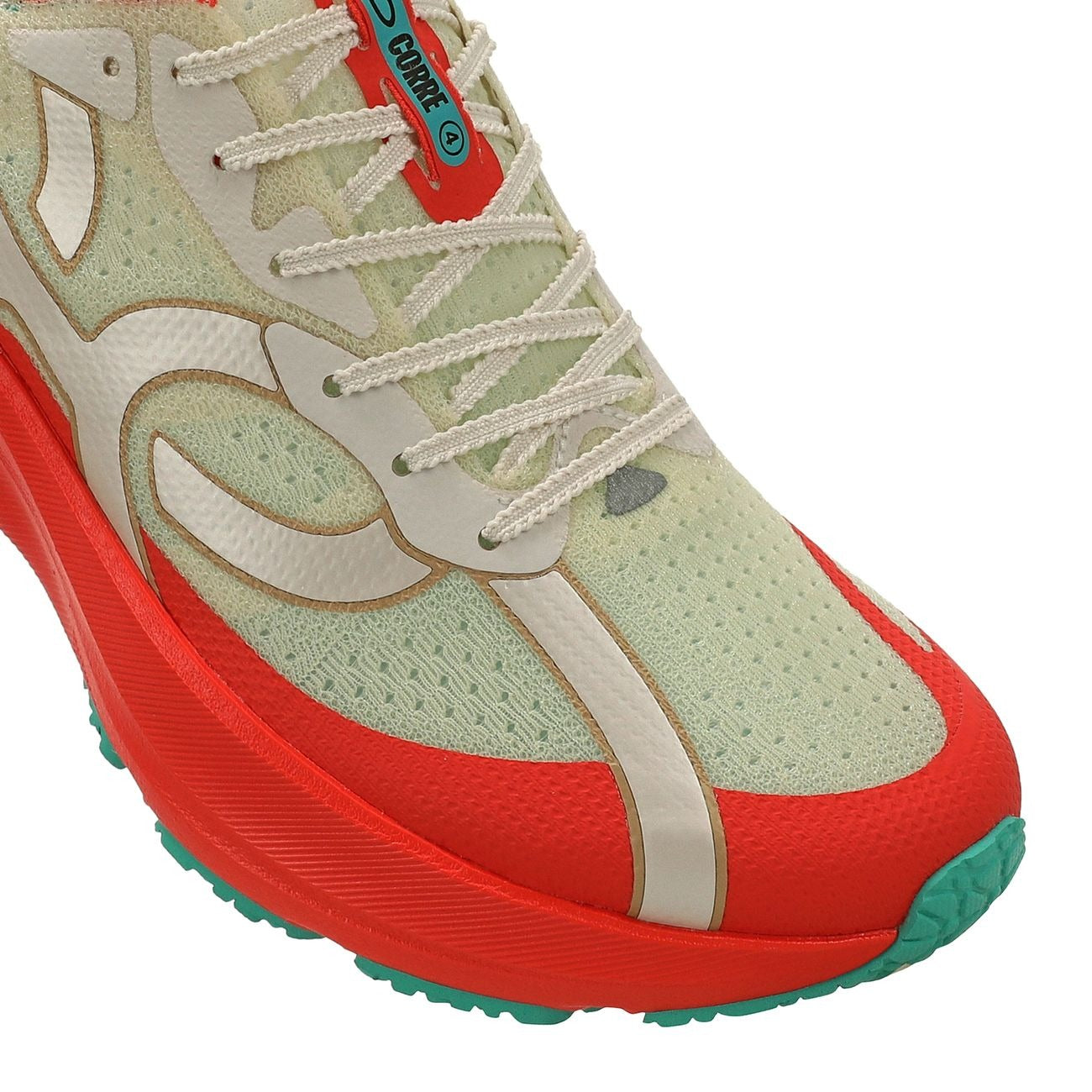 Zapatilla Running Mujer Corre 4 Celeste/Rojo/Arena