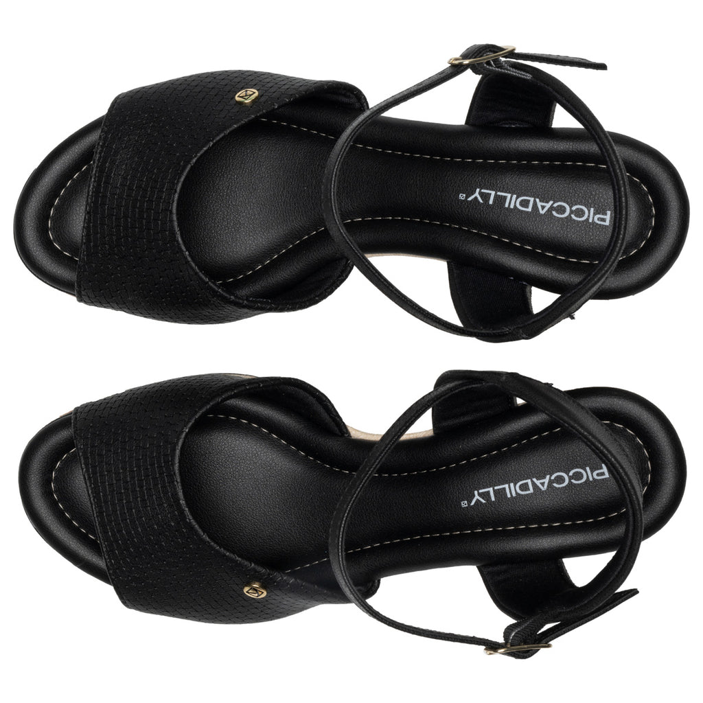 Sandalia Mujer Anabela Alice Negro/Almendra Piccadilly