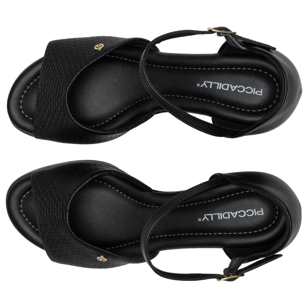 Sandalia Mujer Anabela Alice Negro 736 Piccadilly