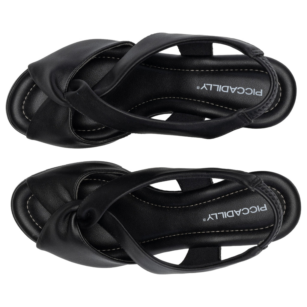 Sandalia Mujer Anabela Alice Negro 749 Piccadilly