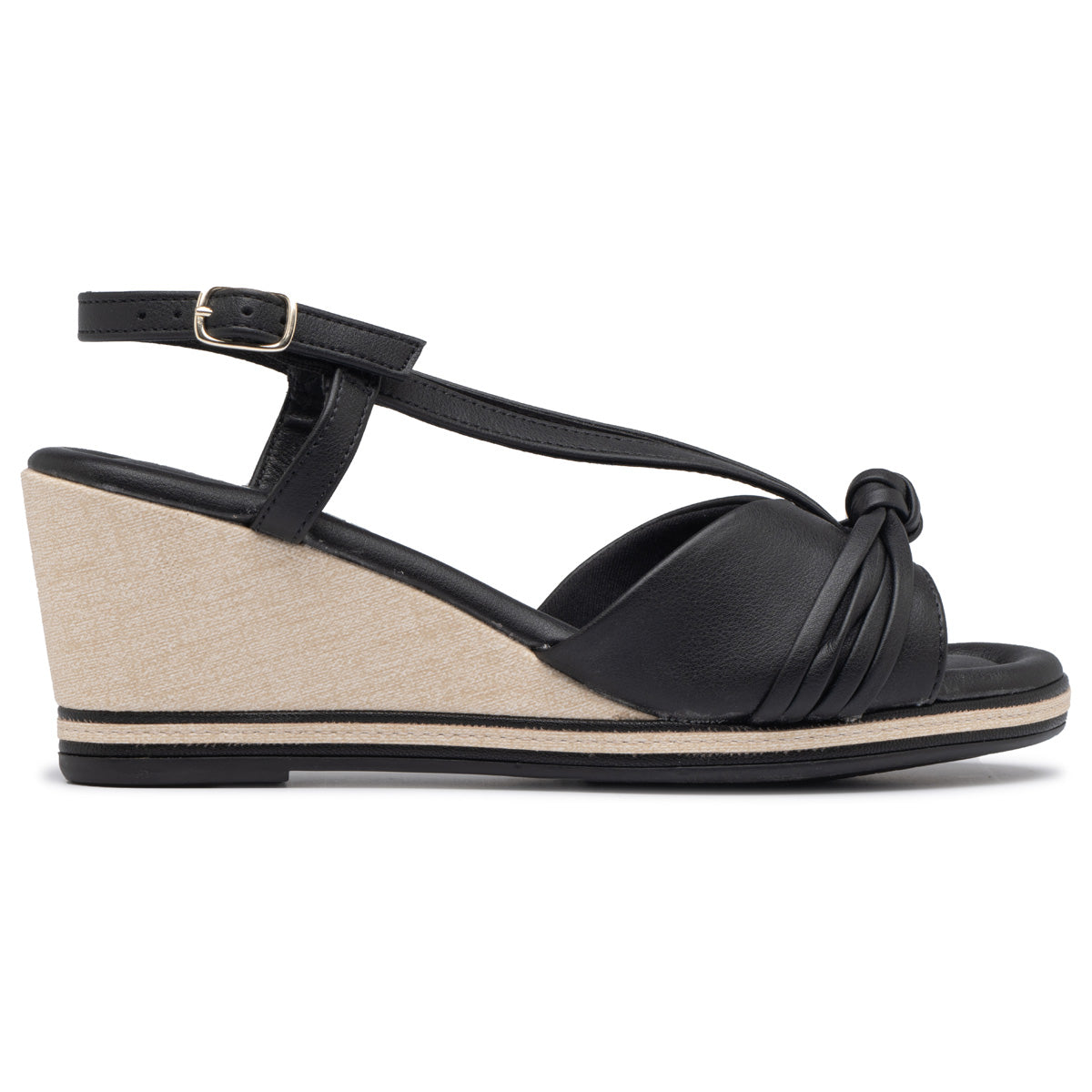 Sandalia Mujer Anabela Alice Negro 758 Piccadilly