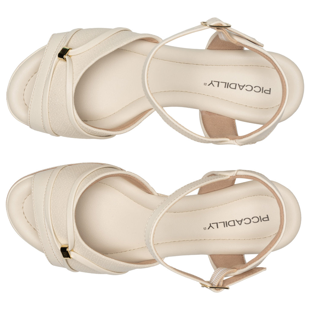 Sandalia Mujer Anabela Alice Hueso 759 Piccadilly