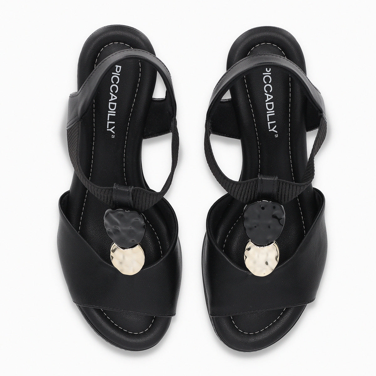 Sandalia Mujer Negro/Dorado Alice Piccadilly