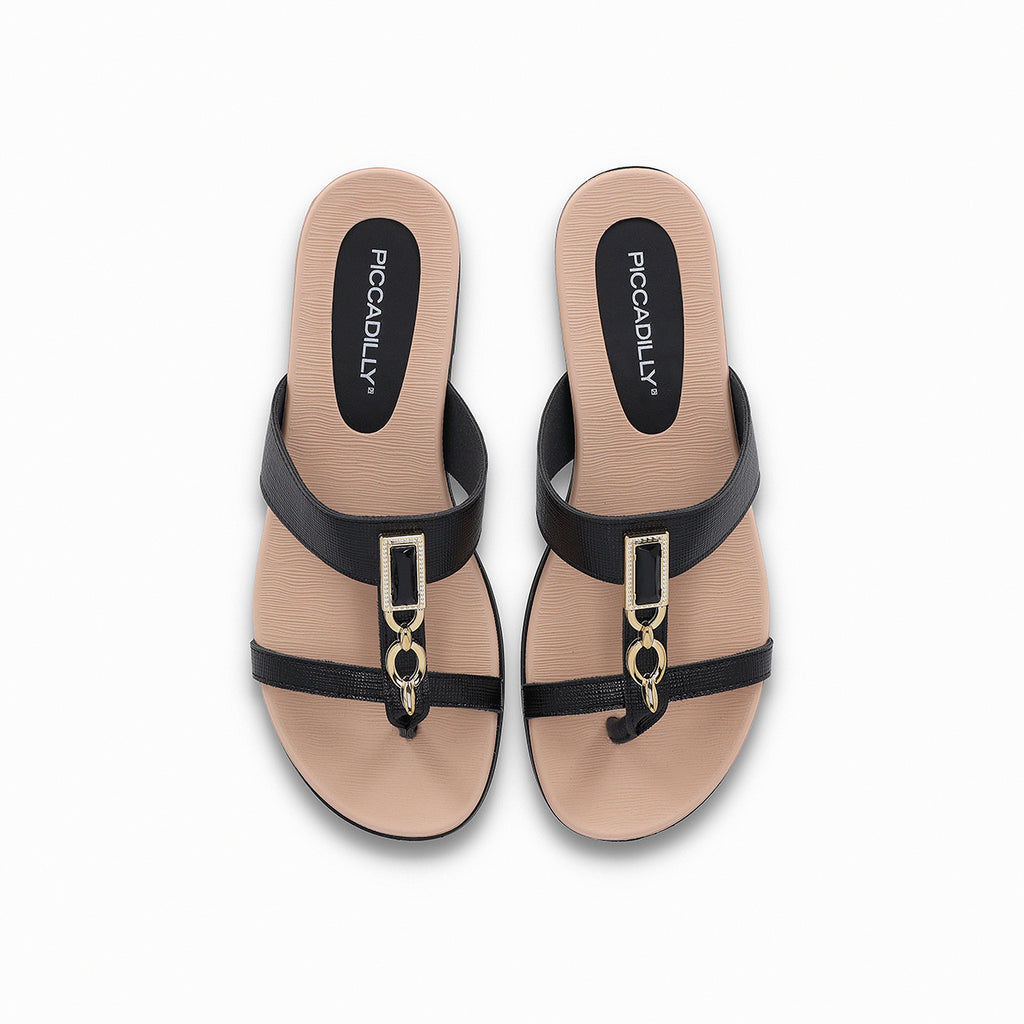 Sandalia Mujer Negro Mari Piccadilly