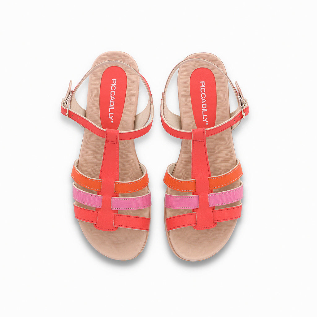 Sandalia Mujer Naranaja/Rosa Mari Piccadilly