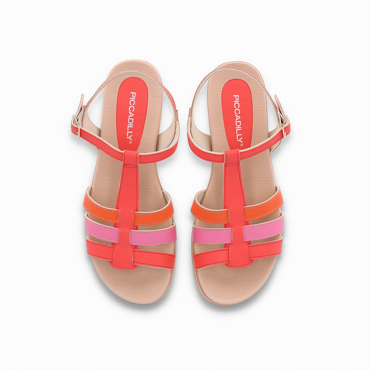 Sandalia Mujer Naranaja/Rosa Mari Piccadilly