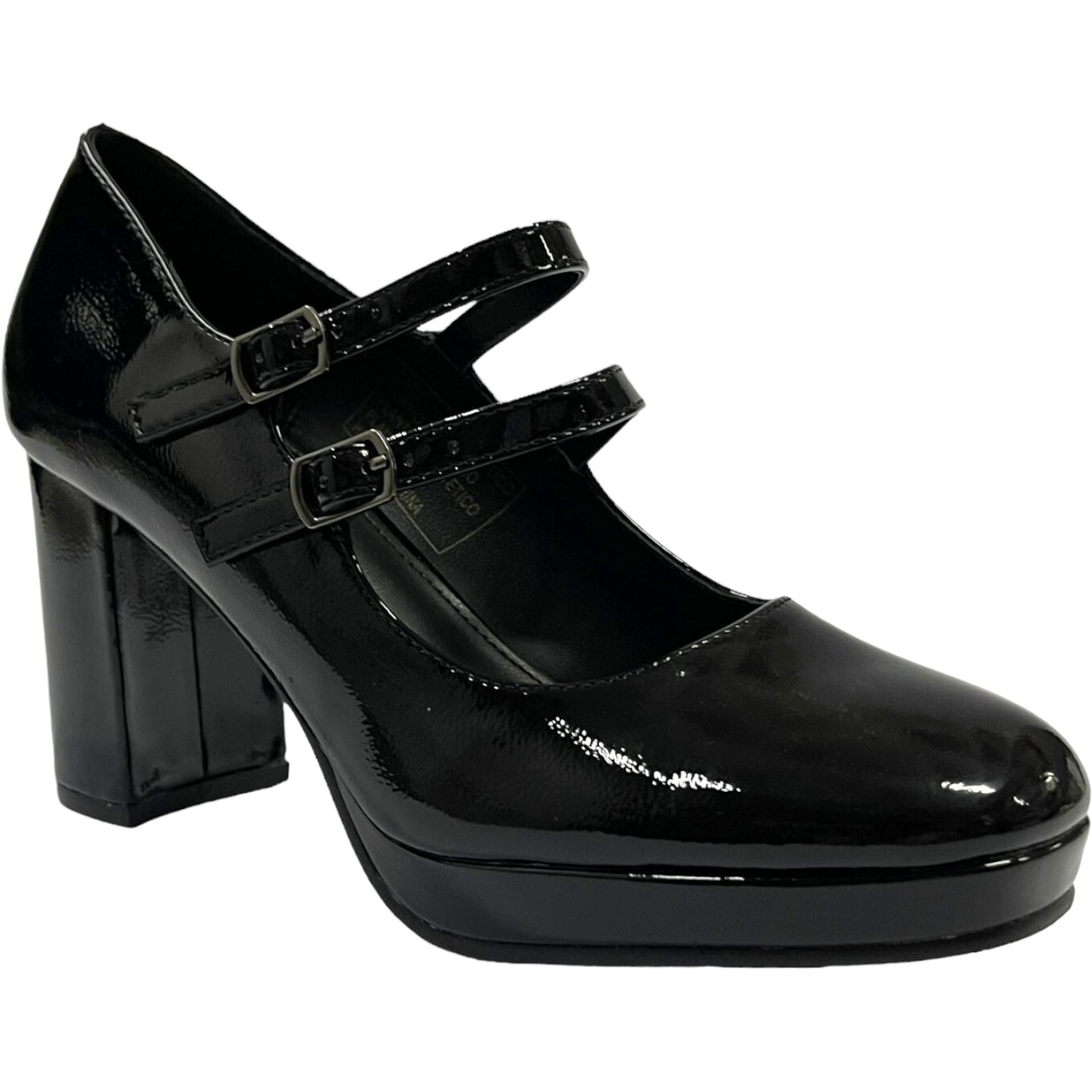 Zapato Mary Jane Mujer Negro Taco Medio Detogni