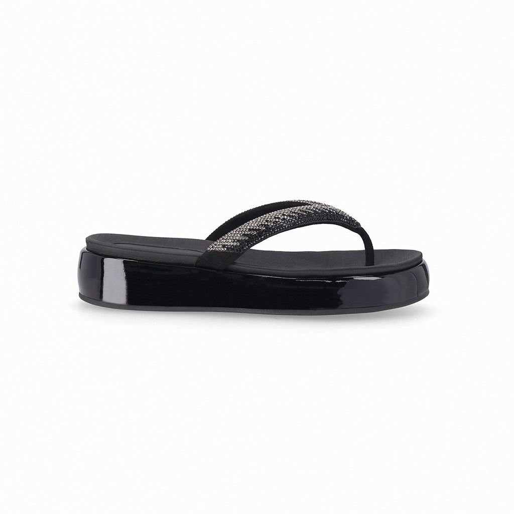 Sandalia Mujer Strass Sol Negro Piccadilly